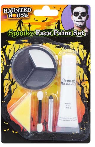 VFM e-Store - Halloween Face Paint Set Fancy Dress Trick Or Treat Costume Party - 21cm X 13cm Red Grey Black X 1