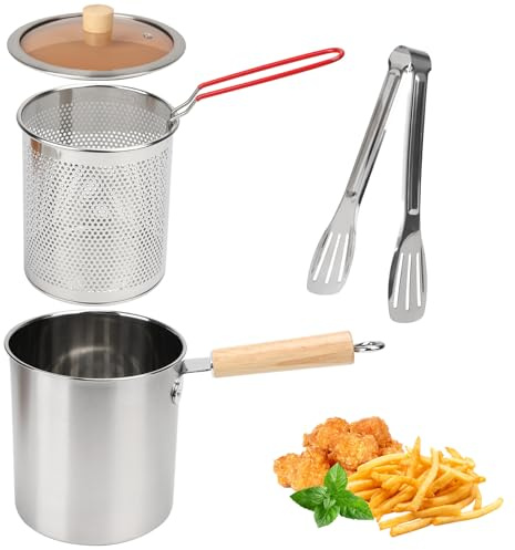 304 Stainless Steel Oil Filter Pot with Filter Basket and Mesh,Bacon Grease Container with Strainer and Lid, for Storing Frying and Cooking Grease (3L)