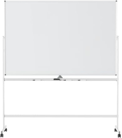 COSTWAY Doppelseitiges mobiles Whiteboard, 180 x 120 cm, höhenverstellbares magnetisches Whiteboard mit Rollen, Ständer und Stiftablage, inkl. Zubehör für Schule, Büro, Zuhause (Weiß)