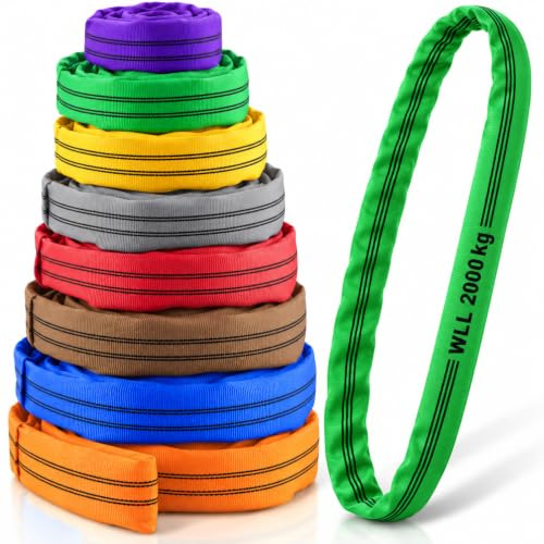 TRUTZHOLM Rundschlinge 2 to 4 m Umfang/ 2m Nutzlänge Hebeband grün | Abriebfester Polyester-Mantelschlauch, oberflächenschonendes textiles Anschlagmittel, flexibel und anpassungsfähig