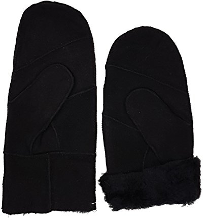 HEITMANN 100% Lammfell Handschuhe Fäustlinge Echt-Leder Herren NEU (XL, Schwarz)