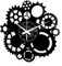 Instant Karma Clocks Wanduhr aus Vinyl Schallplattenuhr mit Gothic Steampunk Zahnraeder Motiv