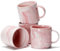 Smilatte 12 oz / 320ml Unique Coffee Mugs for Office, M101 Novelty Marble Ceramic Tea Cup for Boy Girl Lover Women, Set of 4, Pink