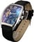 SEWOR Luxury Tourbillon Herren Mondphase automatische mechanische Armbanduhr Lederband Glasbeschichtung blau (Silber Schwarz 2)