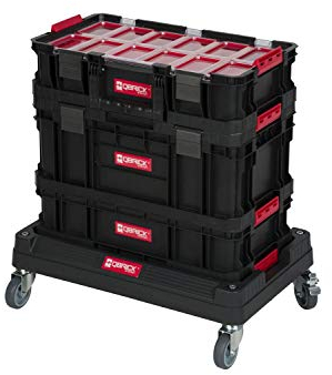 XL Werkzeugtrolley, Werkstattkoffer Set, Werkstattwagen Set ausQ-Brick Serie mit viel Zubehör! B x T x H in cm: 53 x 38 x 98 cm ! Der Mobile Alleskönner - Privat & Gewerbe (Set 2)
