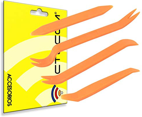 actecom® Kit de 4 Herramientas para Desmontar salpicadero Radio Coche Panel Frontal Herramientas de plástico 4 en 1 para desmontaje de Interior de Coche