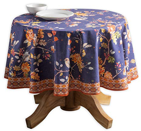 Maison d'Hermine – Tischdecke Kelim, 100% Baumwolle, 63 Zoll, rund, Infinity