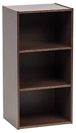 Iris Ohyama, Bibliothek, Möbel, Aufbewahrungsregal, Beistellmöbel, 3 Regale, Design, Horizontale & vertikale Anordnung, Büro, Schlafzimmer, Wohnzimmer - Module Shelf MDB-3 - Braun