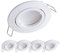 YanFeiYit 5x Premium Ultra Flach Led Einbauleuchte | 3W 230V austauschbares Keramik Modul | Dimmbar | Warmweiß 3000K | Schwenkbar Einbaustrahler | Matt Weiß rund