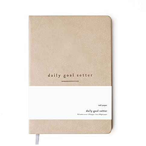 Mal Paper Tageszielsetzer für 6 Monate, hellbraun, 274 Seiten, undatierter Planer, Softcover, Produktivitätstagebuch mit Affirmationen, Notizseiten, Wochen- und Monatsansicht, Achtsamkeit und