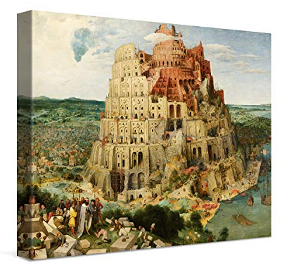 PICANOVA – Pieter Bruegel – The Tower of Babel 40x30cm – Bild auf Leinwand – Premium Kunstdruck Auf 2cm Holz-Keilrahmen Für Schlaf- Und Wohnzimmer – Klassische Kunst