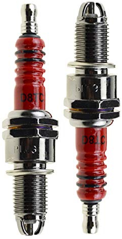 WOOSTAR D8TC Candela con 3 Elettrodi Sostituzione per 4 Tempi 125cc 150cc 200cc 250cc ATV Dirt Bike Go Kart Scooter Moped Confezione da 2