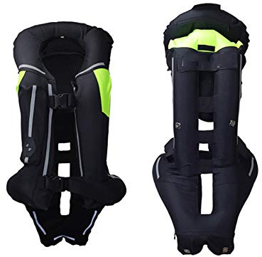 Damen Motorrad Airbag Weste Aufblasbare Airbagweste Schutzkleidung Faltbarer Rücken Mit Schutzplatte Auf Dem Rücken Vier Jahreszeiten Unisex Radweste (Ohne CO2-Flasche 33 G Airbagkapazität)