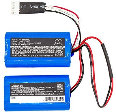 Replacement Battery for Beats model, fits Part No Pill XL, J273 7.4V Li-ion 5200mAh/38.48Wh 196.1g / 6.92oz Size: 67.30 x 36.80 x 20.60mm Blue
