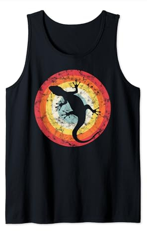 Eidechse Klettern Vintage Gecko Terrarium Reptilien Echsen Tank Top