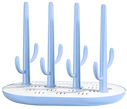 Csheng Babyflaschen StäNder Babyflaschenhalter Baby-Kunststoff-Trockengestell Baby Multifunktionale Babyflasche Baum-Abtropfgestell Nippel-Trocknungs-Schnelltrockengestell Hygienischere Blue