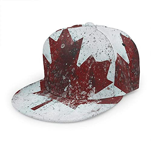 Oaieltj Unisex Baseball Cap Herren Damen Einstellbare Snapback Trucker Hat Mode Hip-Hop Baseball Cap, Kanada Flagge Ahornblätter, One size