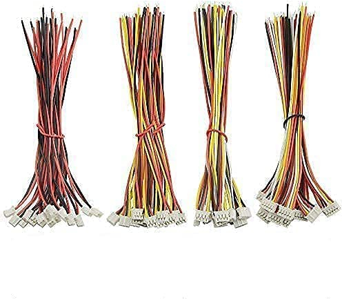 BGTXINGI 60Pcs 2,0 mm 2PIN 3PIN 4PIN 5PIN Verbindungskabel 26AWG Einkopfschale für LED-Lampenleiste RC-Spielzeugbatterie 150mm Kompatibel mit JST PH