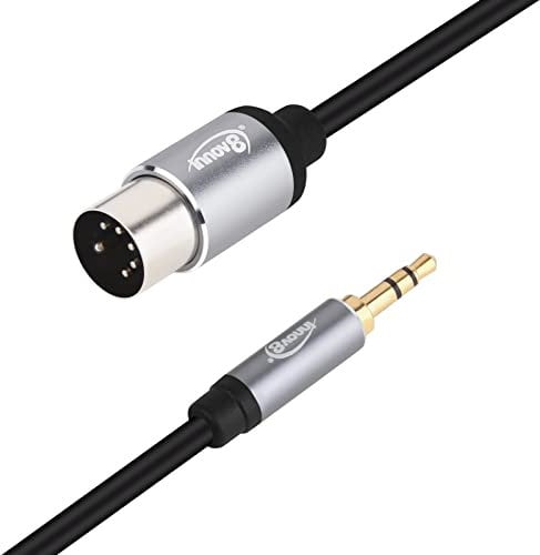 innov8 5 Pin DIN Plug Male to 3.5mm (1/8in) TRS Stereo Male Jack Cable Converter for Vintage Stereo Radio Audio Equipment 1m