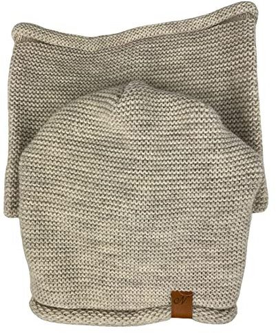 kennydoo Achti Damen Mütze & Schal Set I Beanie und Loop einfarbig uni I one size (beige sand)