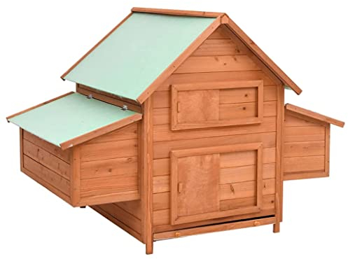 vidaXL Tannenholz Massiv Hühnerstall 152x96x110cm Hühnervoliere Hühnerhaus