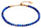 BERGERLIN Bracelet de Cheville véritable Pierre Naturelle avec Fermoir Doré ou Argent Sterling 925 - Perles à facettes - Bracelet Cheville avec Certificat d'Authenticité, Or - 22+5cm, perle, Or -