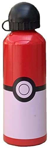 Gourde en aluminium pour enfant Poke ball BPA Free, bouteille avec sucette, bec verseur 500 ml Noir