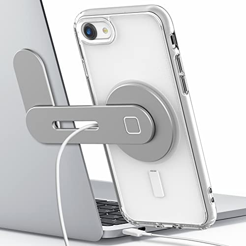 GALVANOX Magnetic Wireless Charger for iPhone 12/13 (15W) Adjustable Desktop Holder Compatible with Magnetic Charging (Aluminum Silver)