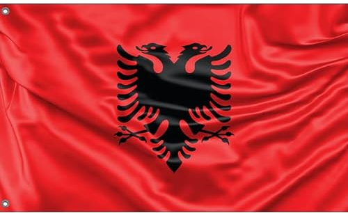 Flagge von Albanien | Einzigartiger Designdruck | Hergestellt in der EU (90 x 150 cm)