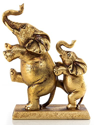 Logbuch-Verlag Elefant Figur Mama mit Baby 22 cm – Hochzeitsgeschenk | Elefantenfigur Muttertag Deko