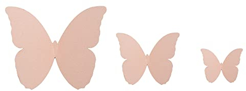 48 Stück 3D Schmetterling Wandaufkleber Abnehmbar Schmetterling Aufkleber Wandtattoos,für Heim Hochzeit Dekor Wohnzimmer Kinder-Zimmer Mädchen Küche Fenster Möbel Party Wand-Tisch-Deko,Rosa