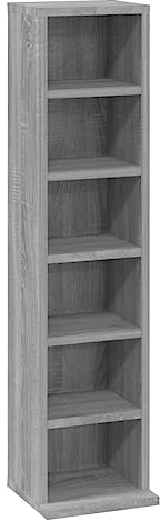 vidaXL CD-Regal Grau Sonoma 21x20x88 cm Holzwerkstoff