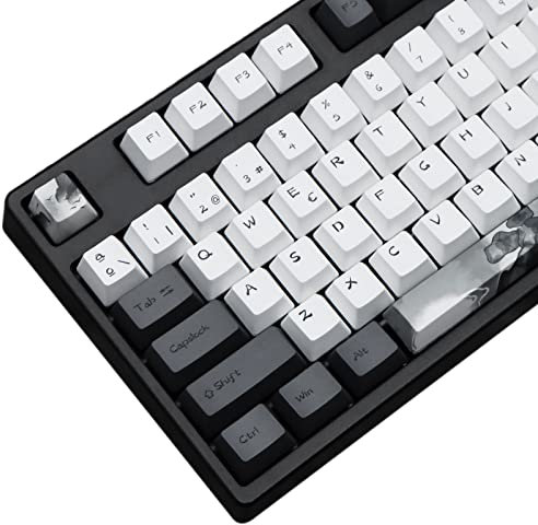 MOLGRIA Ink Lotus Custom Keycaps for Gaming Keyboard, PBT OEM Profile Dye Sublimation Keycaps, Espanol ANSI/ISO Layout for Spanish Keyboard