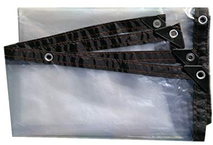 Tissu de Pluie Épaissir Transparent Ourlet avec Boutonnière Bâche Imperméable Tissu en Plastique Fenêtre Balcon Fleurs Film de Serre Anti-Pluie (Color : Transparent, Size : 1mx1m)