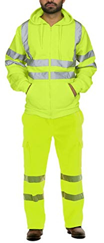 Herren Sicherheitsjacke Kapuze Warnjacke Warnschutzjacke Softshelljacke Arbeitsjacke Winterjacke mit reflektierenden Streifen, Softshell Jacke Berufsjacke Schutzjacke Herrenjacke Grün 3XL