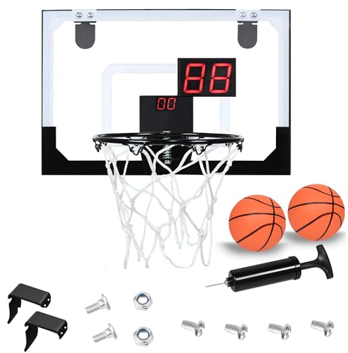 ACXIN Basketballkorb für Kinder, Mini Basketballkorb Hoop für Zimmer Indoor Set mit Bällen, 45x30cm Wandmontierte Basketball-Rahmen, Elektronischer Bewertungsfunktion und Sound