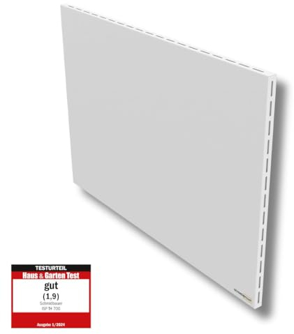 SCHMIDBAUER® Infrarotheizung Hybrid 700 Watt - integr. Thermostat/Standfuß - Infrarottechnik mit Raumluft-Konvektion - Elektroheizung - Direktheizung