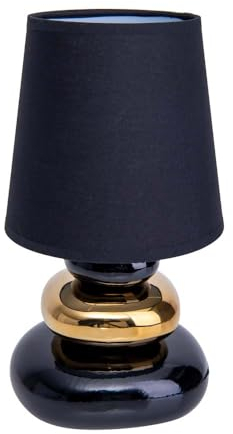Näve Tischleuchte Beistelllampe Schreibtischlampe Schwarz-Gold Schlafzimmerlampe