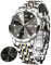 OLEVS Uhr Herren Luxus Diamant Edelstahl Wasserdicht Analog Datumsanzeige Business Original Schwarz Armbanduhr Herren