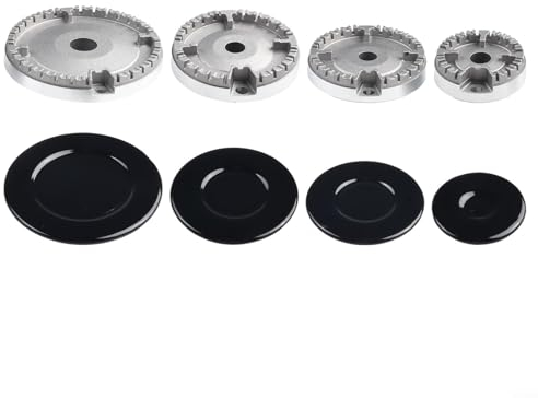 1 Set Universal Gas Stove Burner Cap, Oven Crown & Flame Cap Kit, Cookware Hat Set Stove Lid Upgraded Gas Burner Fits Most Gas Stove Burners(Concave)