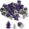 QUARKZMAN 50 Sets Kegel Spike Nieten, 8x12mm Schraubnieten für Lederhandwerk, Kleidung, Schuhe, Gürtel, Taschen (Tiefes Lila)