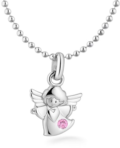 fish Kette Taufe Mädchen/Junge Silber/Gold Schutzengel Engel-Anhänger Halskette Kinder-Schmuck Tauf-Geschenk Geburt Tasche Karte und Geschenkbox Geschenk