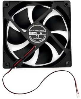JZK 120 x 120 x 25 mm 2 polos DC 5 V Ventilador con cables 12025 pequeño ventilador silencioso 120 mm 12 cm 5 V sin escobillas Ventilador de carcasa de PC Ventilador de impresora 3D con cable y