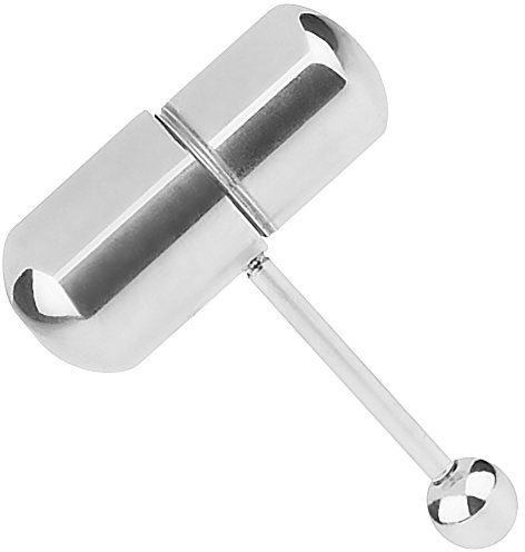 Piersando Piercing Zunge Intim Oral Ohr Tragus Zungenpiercing Ohrpiercing Stecker Stab Vibrierendes Fun Intim Barbell Silber + 2 Stück AG3