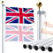 iElyiEsy 20FT Heavy Duty Aluminum Sectional Flag Pole Kit for Outside House, with 3x5 British Flag & Black Ball Topper for Yard House Ground Residential Commercial