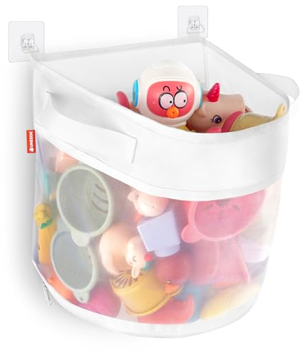 UNEEDE Organizador de Juguetes de baño, Organizador de Almacenamiento de Juguetes bañera de 4 galones, Soporte de Juguetes baño de Acceso rápido para bañera, Organizador y Almacenamiento de