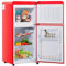 RCBDBSM Mini Frigorifero con capacità utile di 60 Litri, Piccolo Frigorifero con 2 Ripiani in Vetro Rimovibili, Combinazione frigo-congelatore retrò, da Libera Installazione, 46 Db, Giallo/Rosso,Red