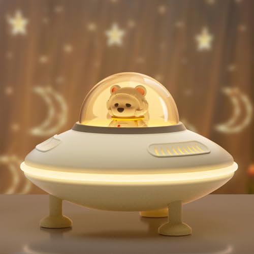 Mini Speaker, Night Light Bluetooth Speaker, Cute Night Light for Bedroom Room Decor, Bluetooth 5.4, USB Disk&AUX&TF-Card Input, Birthday Gifts for Teen Girls, Teen Girl Gifts Trendy Stuff - Beige