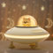 Mini Speaker, Night Light Bluetooth Speaker, Cute Night Light for Bedroom Room Decor, Bluetooth 5.4, USB Disk&AUX&TF-Card Input, Birthday Gifts for Teen Girls, Teen Girl Gifts Trendy Stuff - Beige