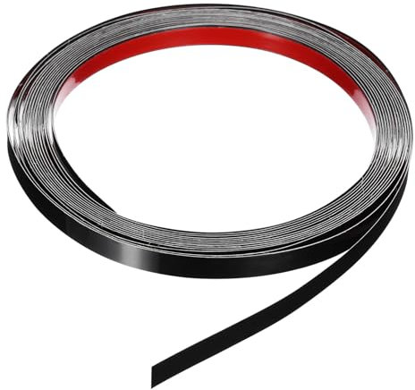 QUARKZMAN 19.7ft x 0.39 Wand Zierleiste Abziehen und Aufkleben Formteil Zierleiste Rahmen Selbstklebend Edelstahl Gebürstetes Finish Metall Streifen Zierleiste Kante Schwarz
